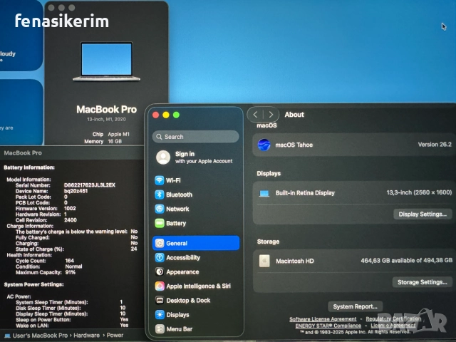 13.3' Apple MacBook Pro M1 2020 Space Grey 16GB RAM/512 GB SSD - Батерия 14ч., снимка 6 - Лаптопи за работа - 52867651