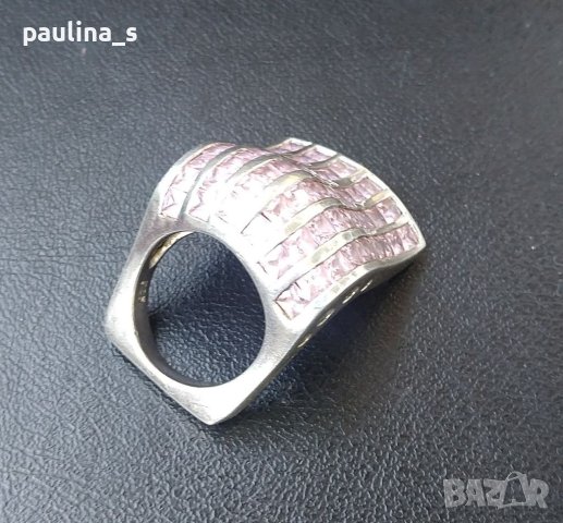 Уникален сребърен пръстен проба 925 / морганит, снимка 7 - Пръстени - 40455917