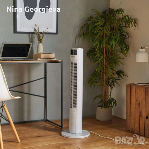 Колонен вентилатор VonHaus 35” с дистанционно управление и таймер – бял, снимка 2 - Други - 53284648