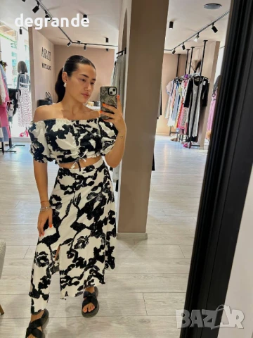 Дамски комплект от две части Топ с дълга пола, снимка 3 - Комплекти - 51013202