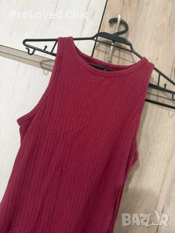 Червена рокля , снимка 2 - Рокли - 51623943