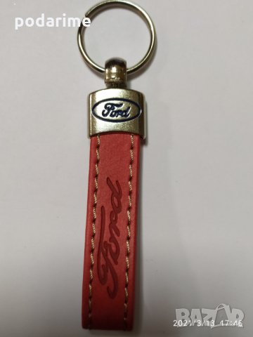 Ключодържател  Форд/FORD- кожен, червен, снимка 1 - Други - 32148831