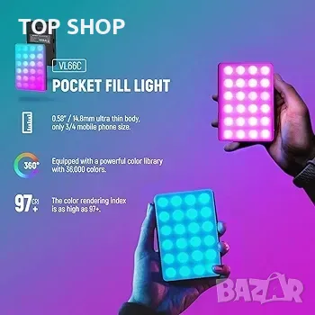 NEEWER RGB LED телефонно осветление с държач за телефон и щипка за осветление, снимка 3 - Лед осветление - 48741659