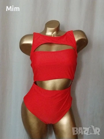Еластичен раздвижен, червен,цял бански , снимка 2 - Бански костюми - 51112482