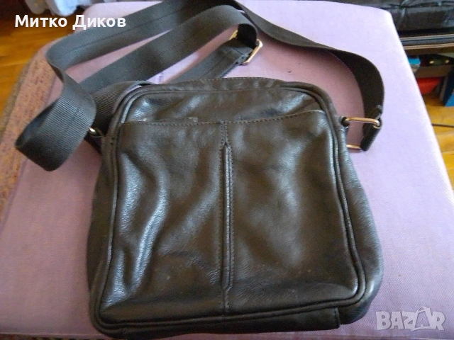 Чанта естествена кожа маркова на Silver Flame 24х22х7 см като нова, снимка 8 - Чанти - 53878851