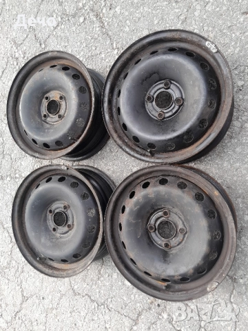 Стоманени джанти 15 Цола 4х100 57мм цент.отвор ЕТ43 за VW Opel без кривини и ударено