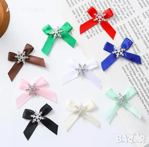 🎄 Коледни декоративни панделки със снежинки 🎄