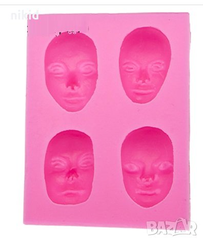 4 различни лица лице силиконов молд форма декорация торта фондан шоколад гипс