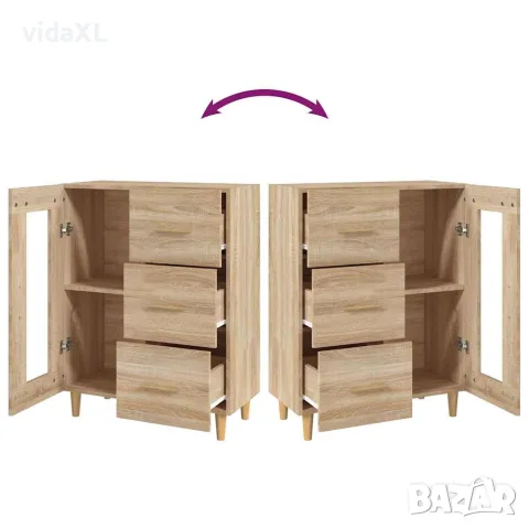 vidaXL Сайдборд, дъб сонома, 69,5x34x90 см, инженерно дърво, снимка 9 - Бюфети - 56148052