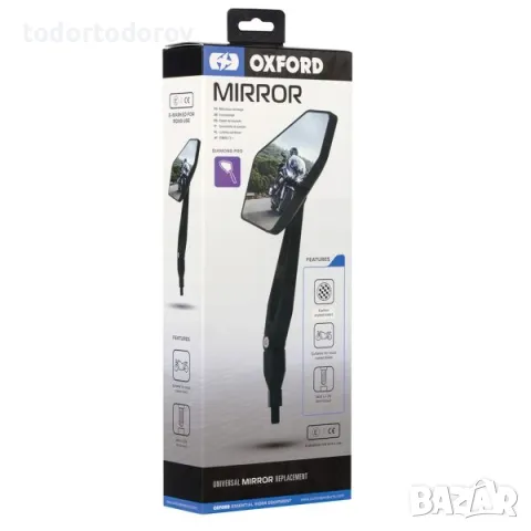Леко резервно огледало Oxford, подходящо за повечето мотоциклети OX154