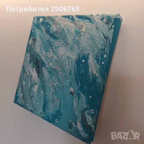 Картина авторска акрил 25/25см, снимка 4 - Картини - 47805172
