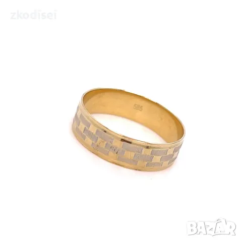 Златен пръстен брачна халка 2,96гр. размер:62 14кр. проба:585 модел:31340-1