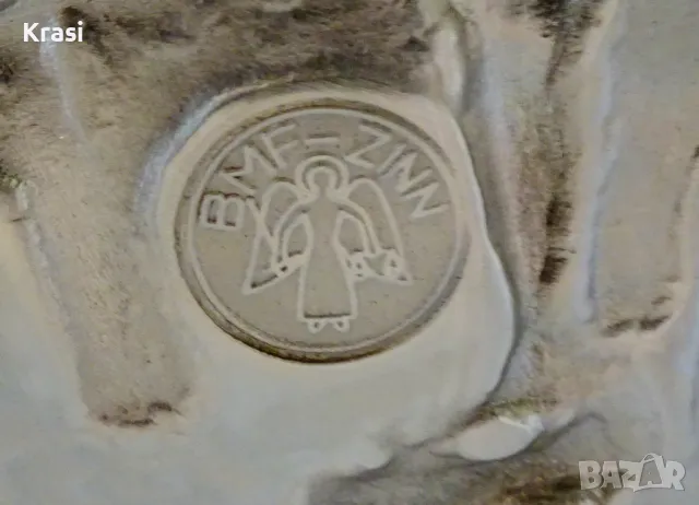 Калаена чиния,пано,картина Влюбени 31 см.,калаена сватба. , снимка 14 - Антикварни и старинни предмети - 47644067