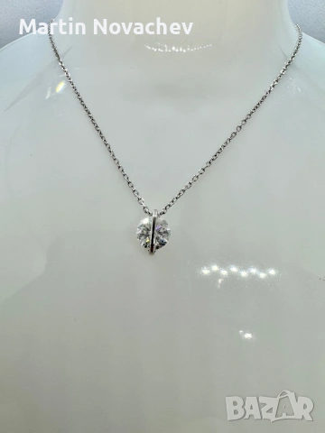 Сребърно колие с мойсанит (Диамант) 1 карат