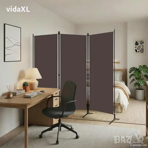 vidaXL Параван за стая, 3 панела, кафяв, 260x180 см, снимка 2 - Паравани - 56146697