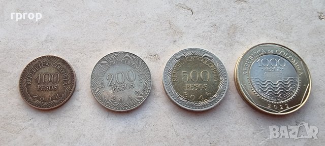 Монети. Колумбия. 100, 200, 500  и 1000 песо . , снимка 2 - Нумизматика и бонистика - 38534480