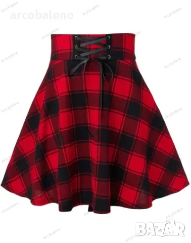 Дамска ежедневна модна карирана пола, 3цвята , снимка 7 - Поли - 49622638