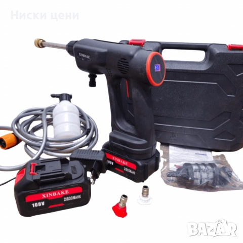 Акумулаторна водоструйка 24V – Пистолет за миене с LCD дисплей и 6 режима, снимка 2 - Парочистачки и Водоструйки - 52454307