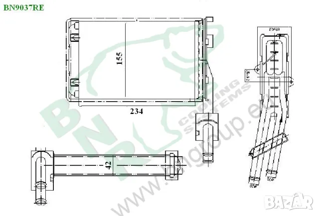 Радиатор парно BNR за RENAULT BN9037, снимка 5 - Части - 14470371