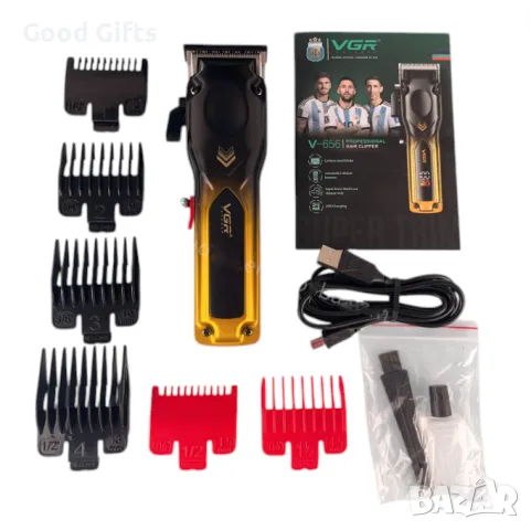 Машинка за подстригване VGR V-656 – Професионална, с 2000mAh батерия, LCD дисплей , снимка 2 - Машинки за подстригване - 50390835