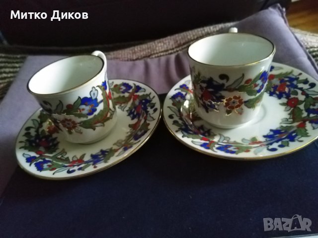 Kutahya марков порцелан маркиран комплект за кафе-две чаши и две чинийки ръчна изработка нов в кутия, снимка 8 - Сервизи - 39031800