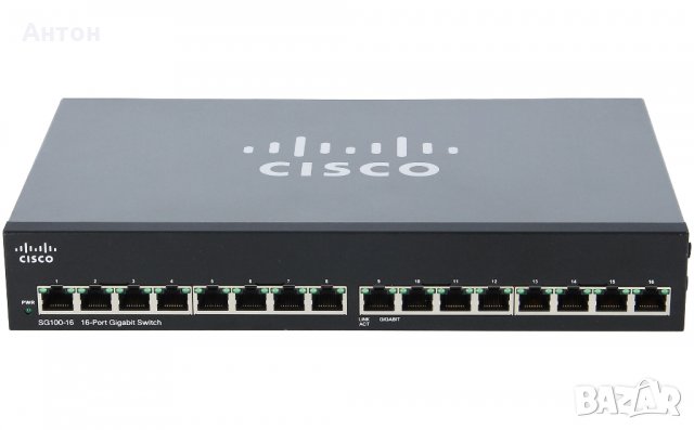 Cisco SG 100-16 16-Port Unmanaged Gigabit Switch, снимка 1 - Суичове - 34215849