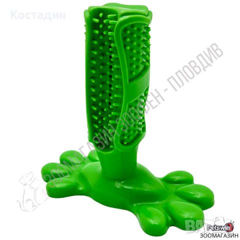 Играчка за Куче - Четка за Зъби - 15.6см/5см/15.5см - Светлозелена разцветка - Pet Interest