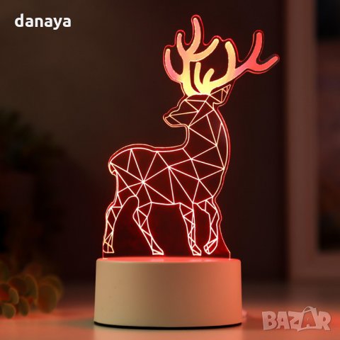 2451 Декоративна 3D LED лампа Северен елен коледна украса, снимка 2 - Декорация за дома - 34414071