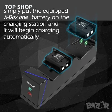 Двойна зарядна станция Yccteam, съвместима с X-One/X-One S/X-OneX контролер, снимка 4 - Nintendo конзоли - 49265185