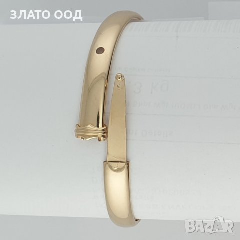 Детски твърди златни гривни тип белезник - 14К, снимка 8 - Гривни - 31587203