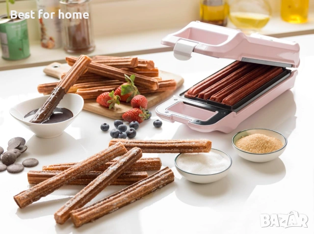 Уред за приготвяне на чурос Bestron, гофретник за до 4 чуроса, машина за чурос , снимка 3 - Други - 54160019