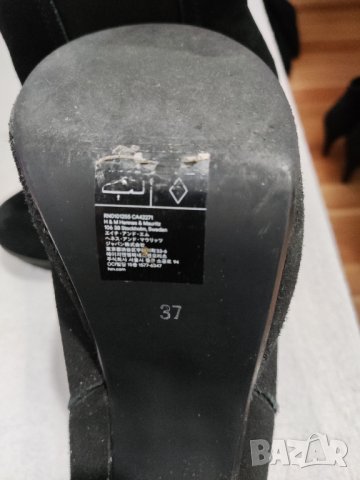 велурени ботушки H&M стреч, снимка 4 - Дамски ботуши - 34408122