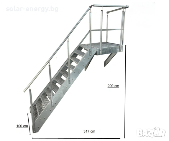 Външни метални стълби | Поцинковани | С или без парапет | Готови за монтаж, снимка 4 - Други - 54145347