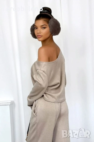 Дамски комплект плетен пуловер от две части, 3цвята , снимка 4 - Комплекти - 52971944