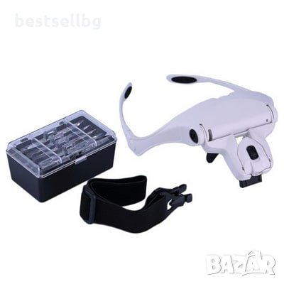 Увеличителна лупа за глава очила с осветление за четене шиене гоблени, снимка 3 - Други инструменти - 29154941