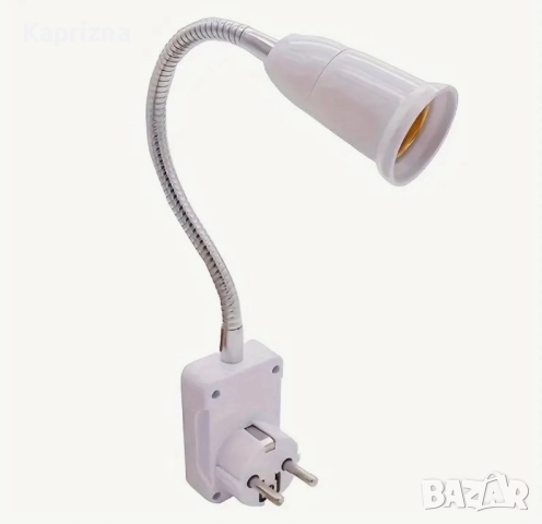 Гъвкава фасунга E27 от неръждаема стомана, мобилен тестов адаптер, щепсел, ключ, снимка 2 - Настолни лампи - 42699736