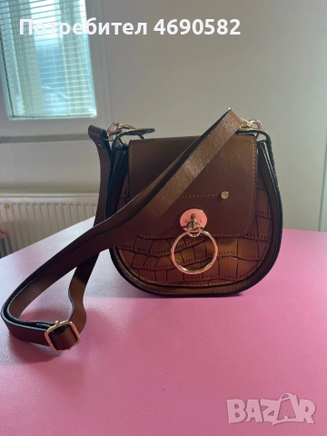 Кафява чанта от естествена кожа, снимка 3 - Чанти - 53045286