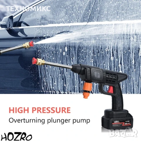Акумулаторна Водоструйка 22 Бара, 1бр Батерия 48V 8Ah, Зарядно и Аксесоари в куфар - ПРОМОЦИЯ !!!, снимка 5 - Аксесоари и консумативи - 51332917