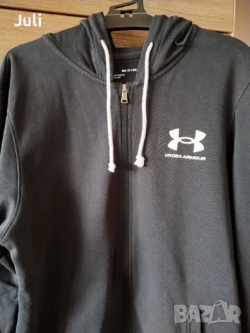 Черен памучен суичър Under Armour, снимка 3 - Суичъри - 48922733