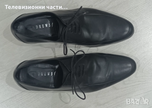 Оригинални официални мъжки обувки Andrews Андрюс 43 номер от естествена кожа, в черен цвят