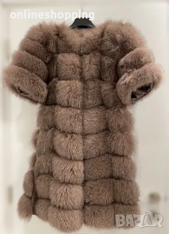 Дълго палто от естествен косъм с регулируеми ръкави, снимка 3 - Якета - 48449006