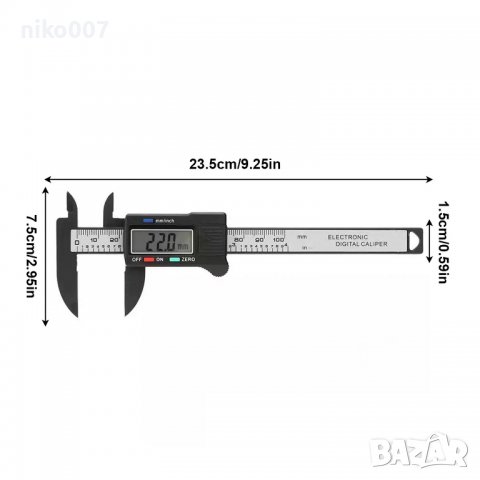 Цифров Електронен шублер-дебеломер 100 мм Микрометър 