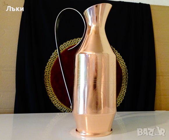 Медна кана за вино 2 литра,чиста червена мед,безшевна. , снимка 9 - Антикварни и старинни предмети - 37470218