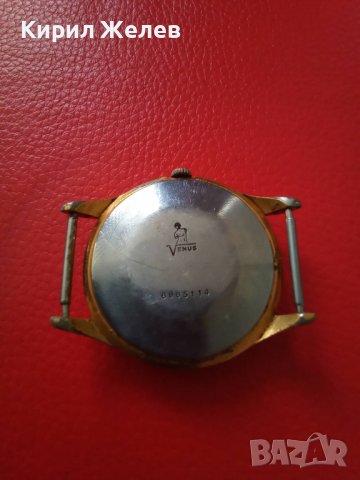 VENUS 19 RUBIS - ANTIMAGNETIC SWISS MADE Стар ПОЗЛАТЕН РЯДЪК Мех. МАРКОВ ВИНТИДЖ ЧАСОВНИК 29114, снимка 5 - Антикварни и старинни предмети - 37322833