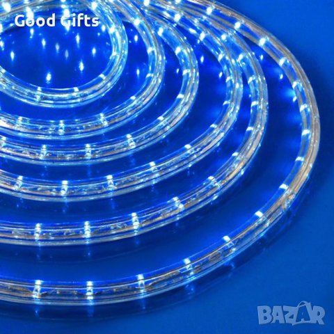 LED Светещ Коледен маркуч, 6м Студено бяло, с програми