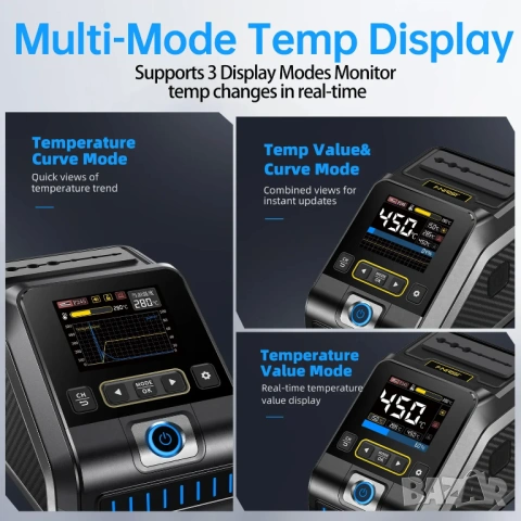 FNIRSI DWS-200 поялна станция 200W – бързо нагряване и прецизен контрол, снимка 8 - Друга електроника - 53903459