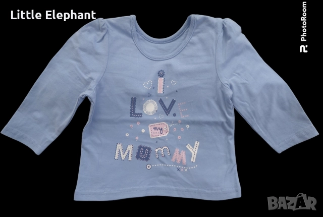 Блузка с дълъг ръкав за момиченце на 9-12 мес"I love my mummy",Англия/нова