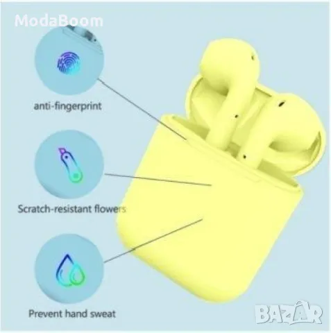 Безжични слушалки Inpods i12 TWS с цветен дизайн и управление чрез докосване, снимка 9 - Слушалки и портативни колонки - 48066570