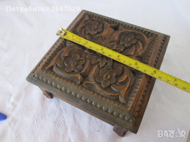 Стара дърена кутия с дърворезба, снимка 11 - Други - 31812299