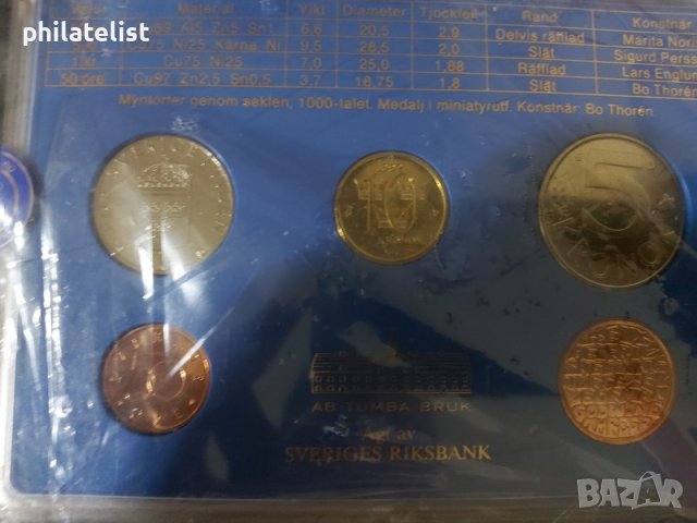 Швеция 1992 - Комплектен сет , 5 монети, снимка 2 - Нумизматика и бонистика - 37791570